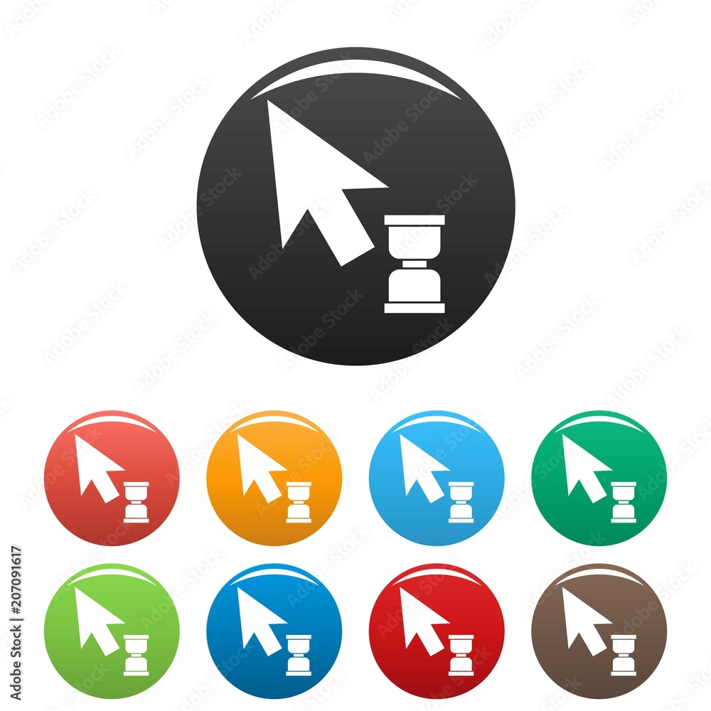 Poster cursor wait web icon. simple illustration of cursor wait web vector icons set color isolated on whit