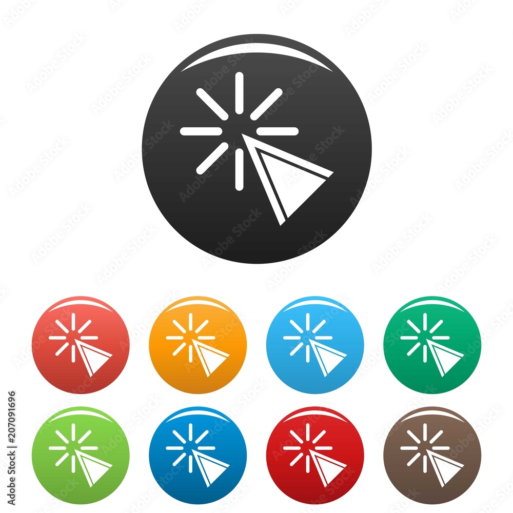 Poster cursor click icon. simple illustration of cursor click vector icons set color isolated on white