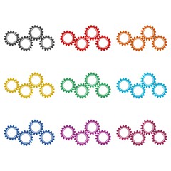 Gears icon, color icons set