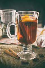 hot tea with lemon cinnamon and anise
