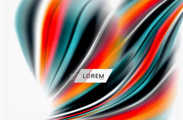 Fototapeta premium Rainbow color waves, vector blurred abstract background