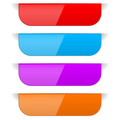 Colored sticker labels with transparent shadow