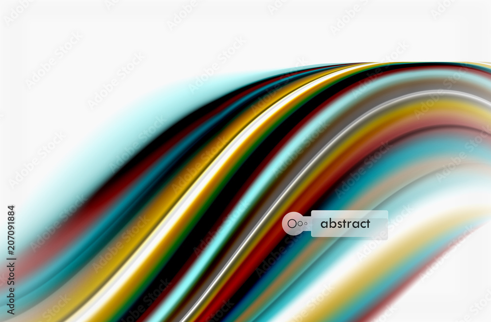 Wall mural rainbow color waves, vector blurred abstract background