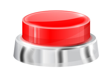 Red push button. 3d design element
