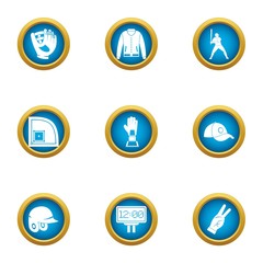 Protection for sport icons set. Flat set of 9 protection for sport vector icons for web isolated on white background