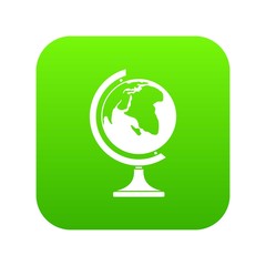 Globe icon digital green for any design isolated on white vector illustration