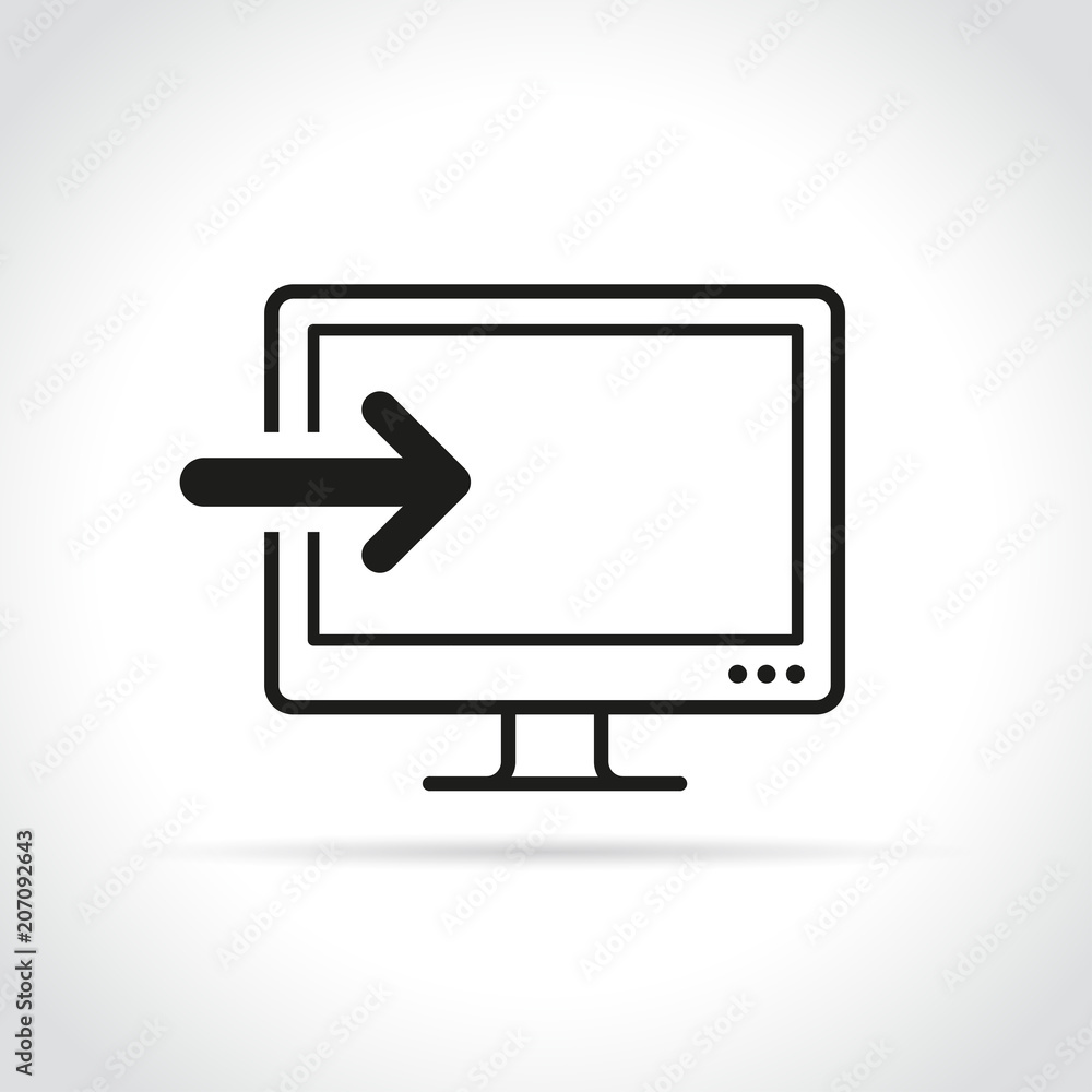 Poster computer screen with arrow icon
