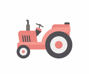 Red Tractor icon. flat style. isolated on white background