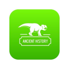 Ancient history icon green vector isolated on white background