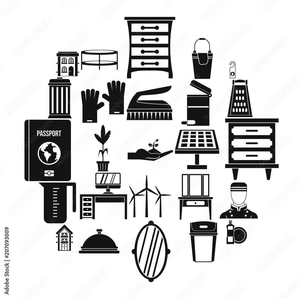 Poster Refinement icons set. Simple set of 25 refinement vector icons for web isolated on white background