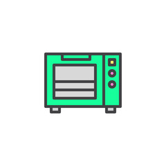 Microwave filled outline icon, line vector sign, linear colorful pictogram isolated on white. Electric stove symbol, logo illustration. Pixel perfect vector graphics