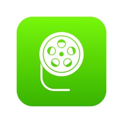 Reel with film icon digital green for any design isolated on white vector illustration