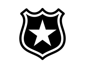 black shield star badge law sheriff deputy image vector icon logo