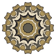 Floral Geometric Pattern with hand-drawing Mandala. Vector illustration. For fabric, textile, bandana, scarg, print.