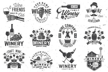 Set of winer company badge, sign or label. Vector illustration.