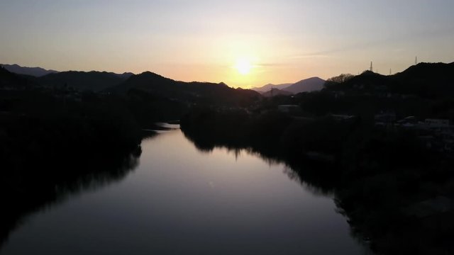 河口湖の夕焼け