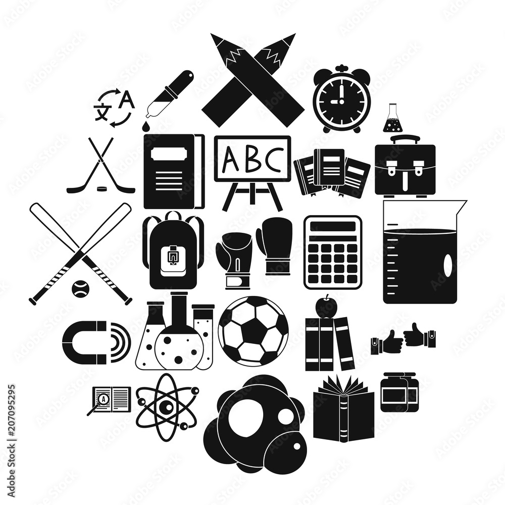 Poster campus icons set. simple set of 25 campus vector icons for web isolated on white background