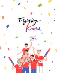 Obraz premium Happy fans are cheering for their team