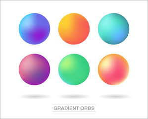 Gradient orbs set isolated on white background
