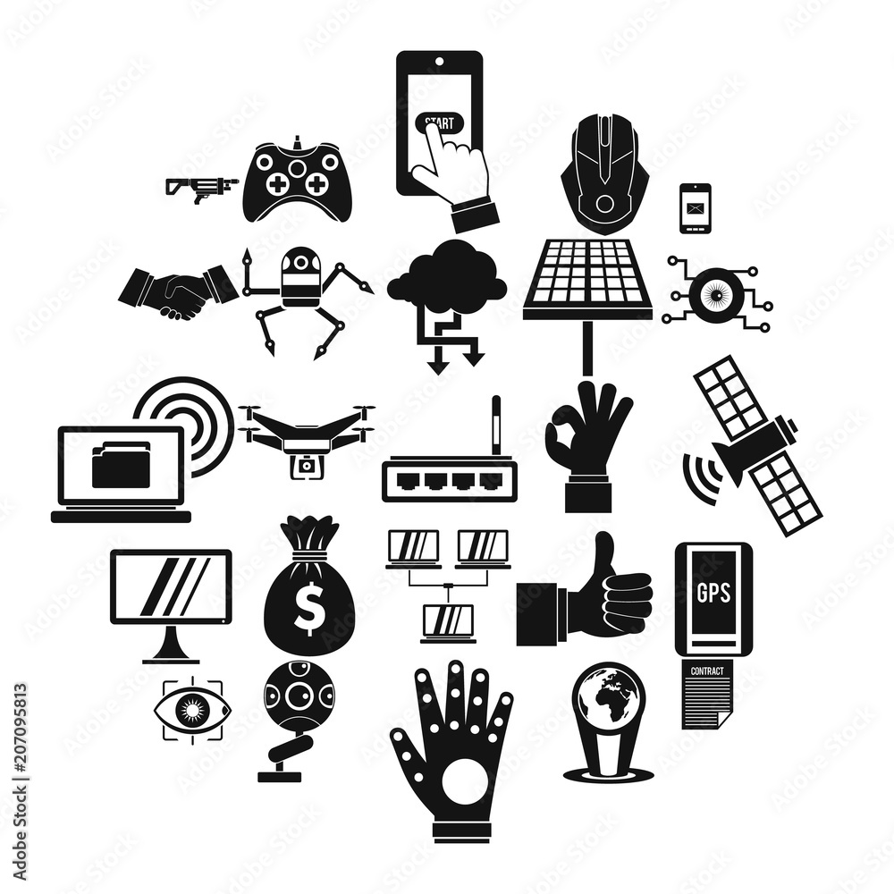 Poster tomorrow icons set. simple set of 25 tomorrow vector icons for web isolated on white background