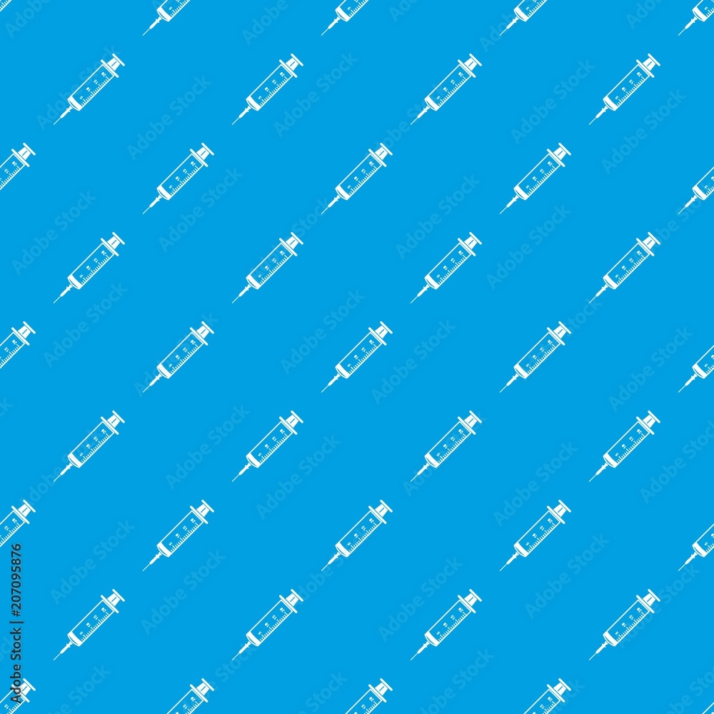 Poster syringe pattern vector seamless blue repeat for any use