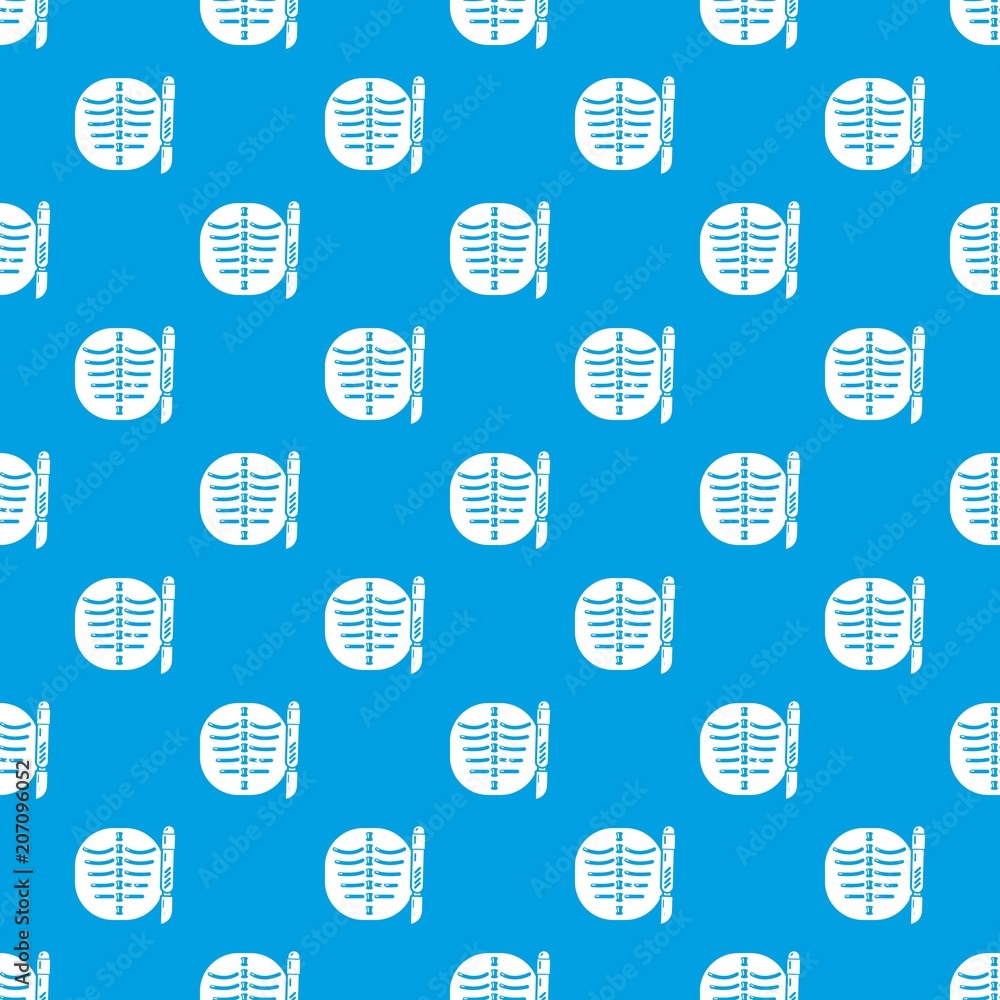 Poster xray of rib pattern vector seamless blue repeat for any use