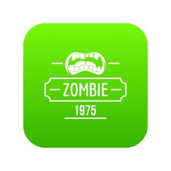 Zombie nightmare icon green vector isolated on white background