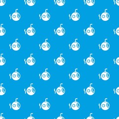 Round bathyscaphe pattern vector seamless blue repeat for any use