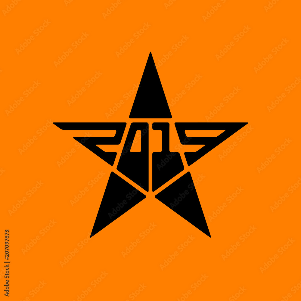 Poster happy new year 2019. star with new year date. abstract vector design element.