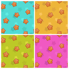 Fototapeta na wymiar Cute colorful seamless pattern set