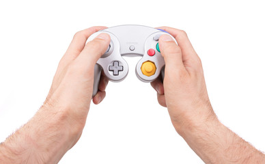 Fototapeta premium Video game controller on white background