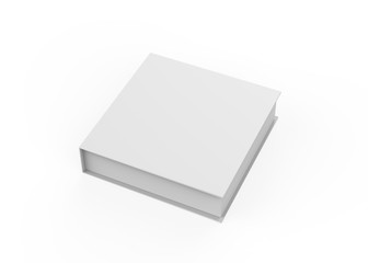White gift box, white gift bag. Blank gift boxes and gift bags on isolated white background, 3d illustration