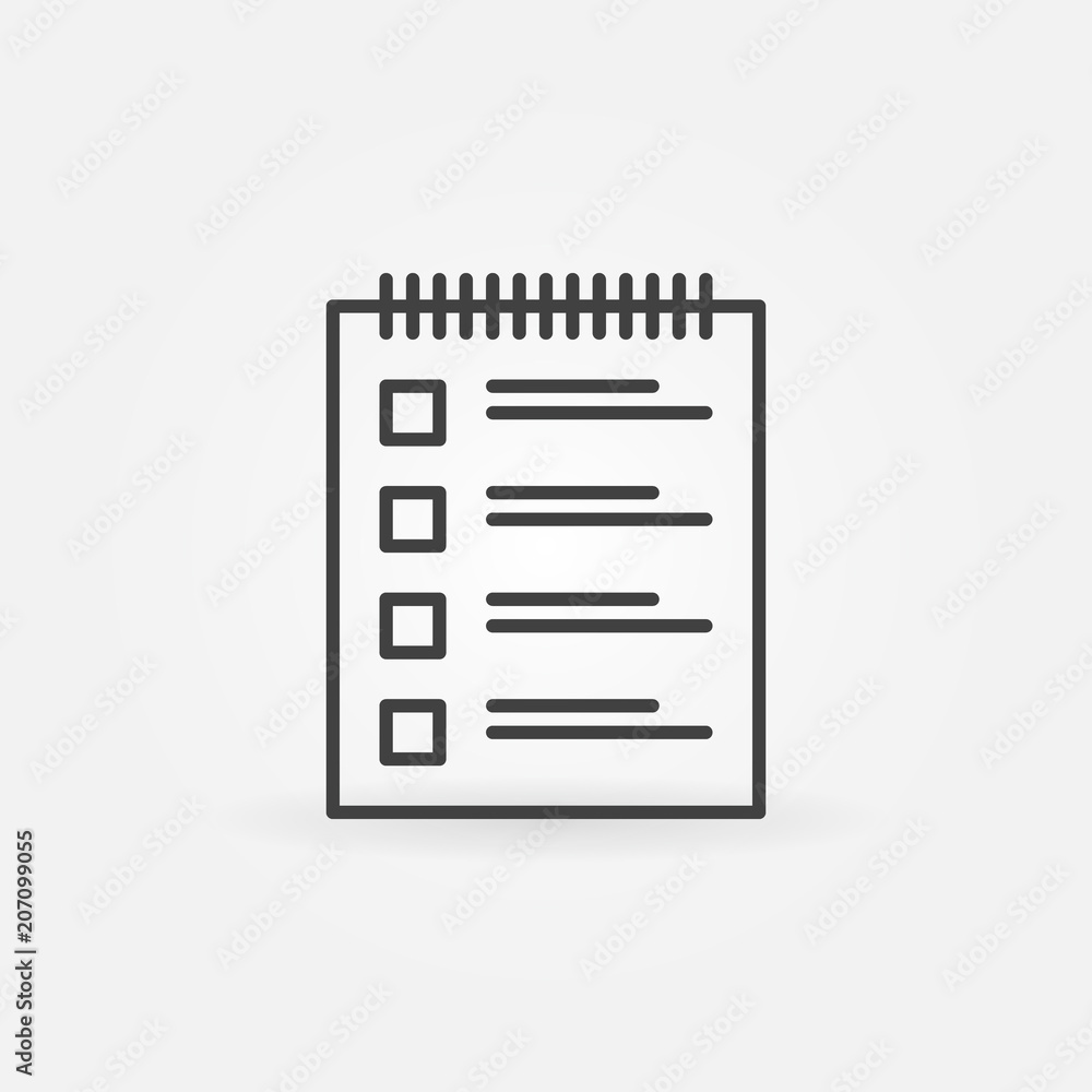 Poster survey linear icon. vector checklist symbol in outline style