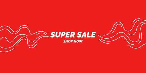 Best banner sale. The original poster discount with the dynamic waves on red background.