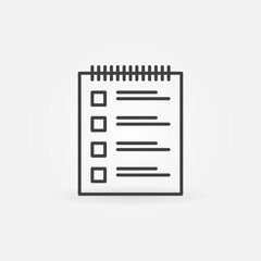 Survey linear icon. Vector checklist symbol in outline style