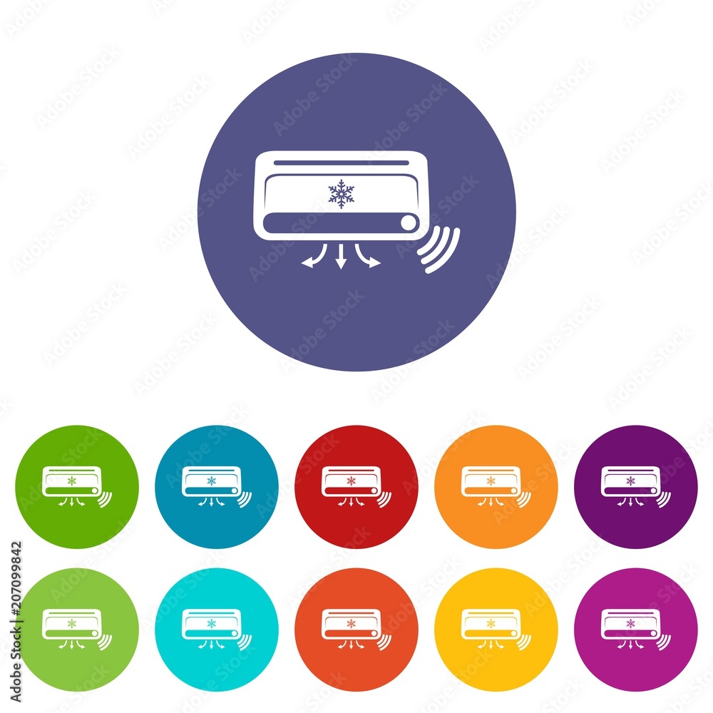 Aufkleber air conditioning icons color set vector for any web design on white background