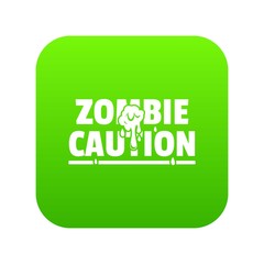 Zombie horror icon green vector isolated on white background