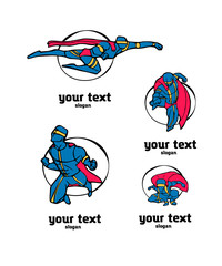 Superhero logo set