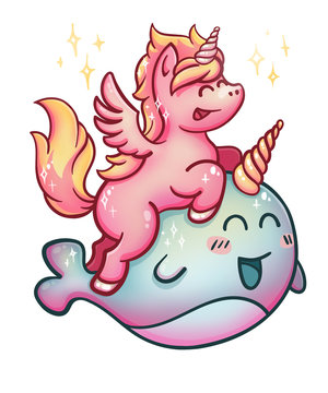 Unicorn rides Narwhal © Marcel
