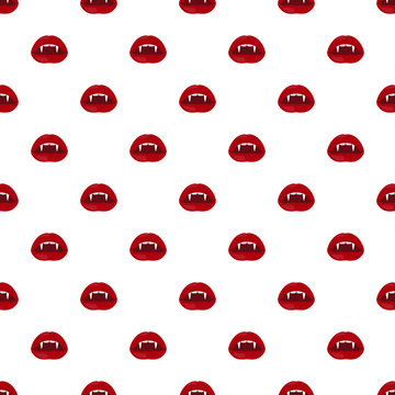 Seamless pattern of vampire lips.