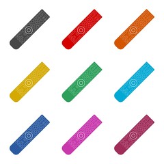 TV remote control icon, color icons set