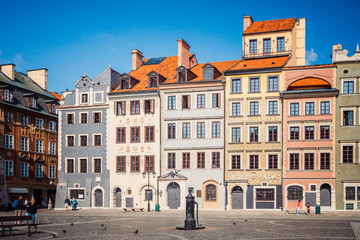 Fototapeta na wymiar Market square in Warsaw, Poland