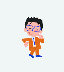 Businessman with glasses with funny expression. 