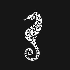 Seahorse silhouette, sketch for your design