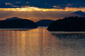 アラスカの夕日
