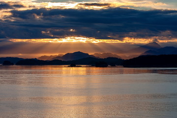 アラスカの夕日