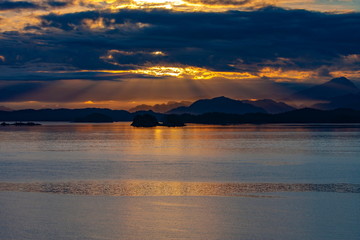 アラスカの夕日