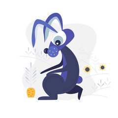 Vector rabbit illustration.Flat style.