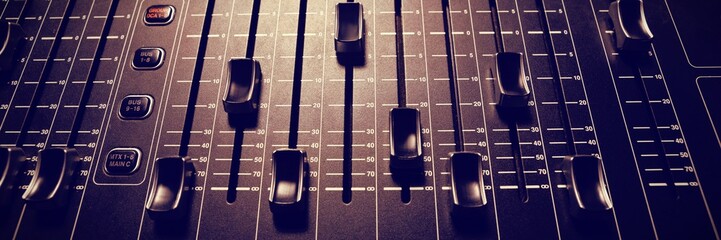 High angle view of sound mixer