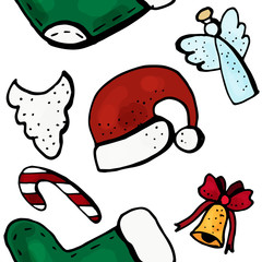 Christmas doodle pattern.